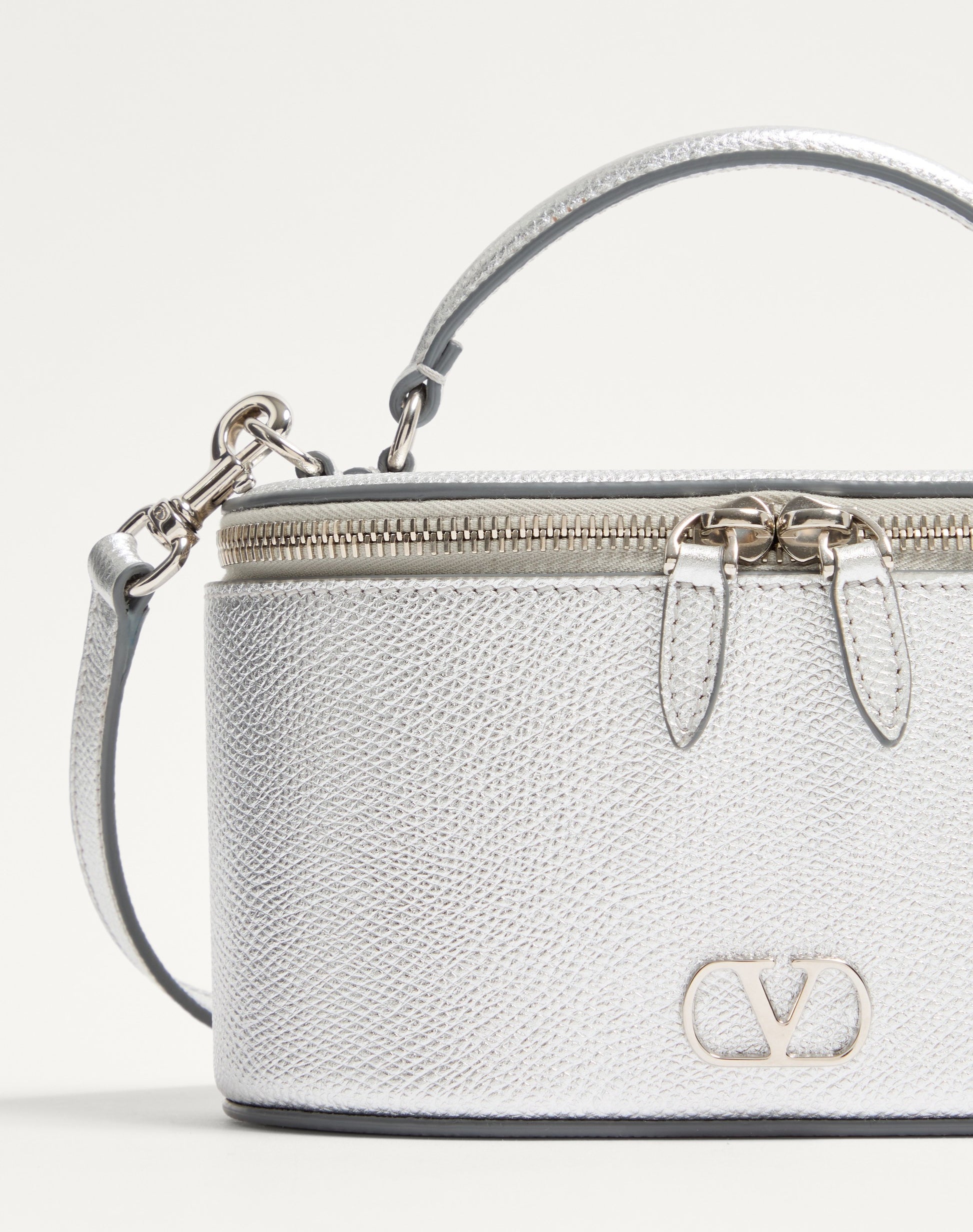 Vlogo Signature Mini Vanity Bag In Laminated Grainy Calfskin