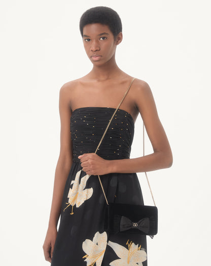 Vlogo Signature Mini Velvet Shoulder Bag