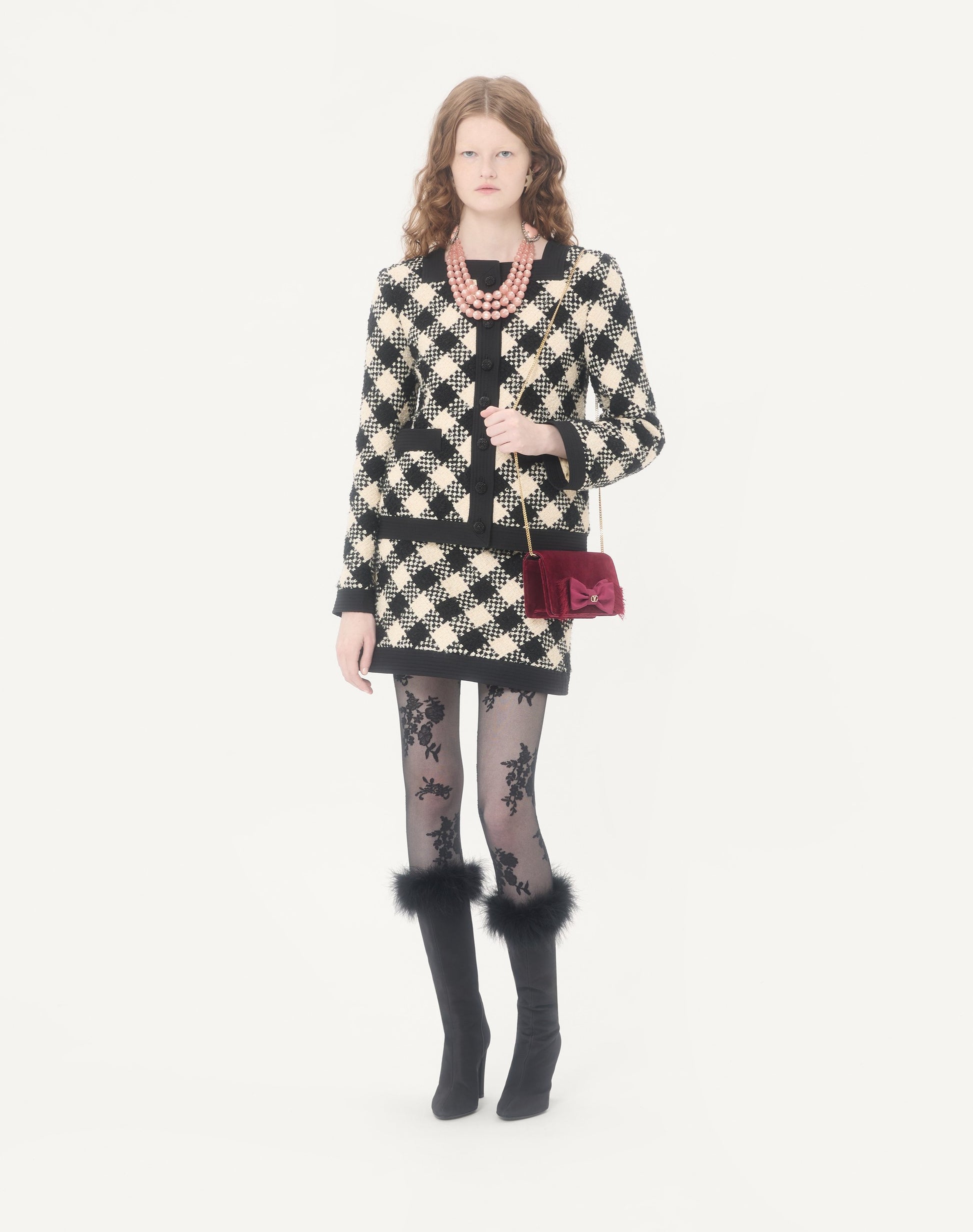 Vlogo Signature Mini Velvet Shoulder Bag