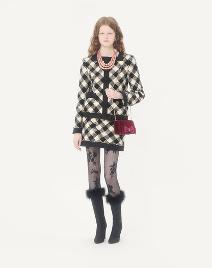 Vlogo Signature Mini Velvet Shoulder Bag