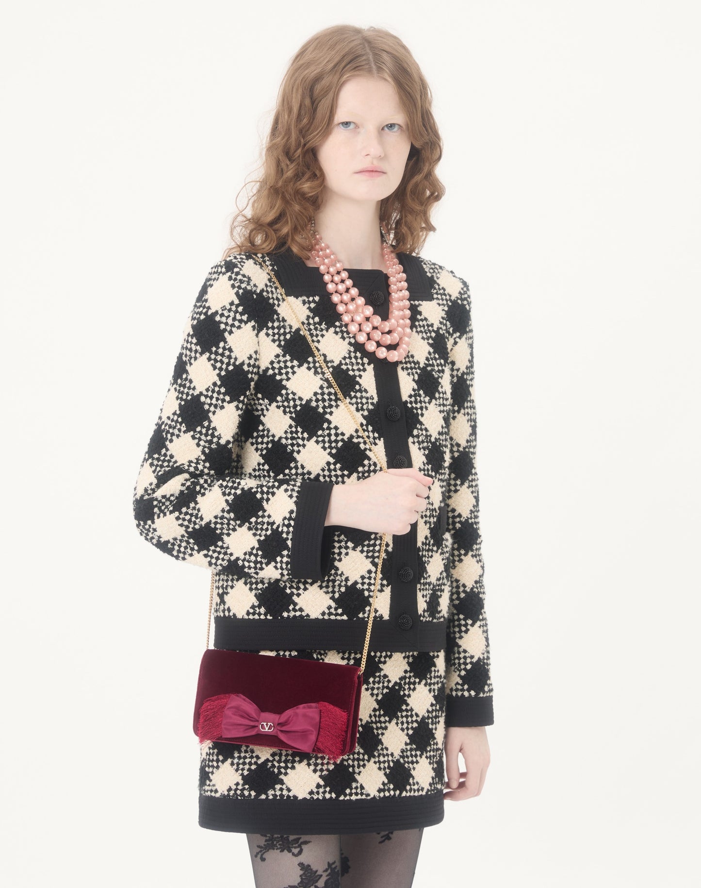 Vlogo Signature Mini Velvet Shoulder Bag
