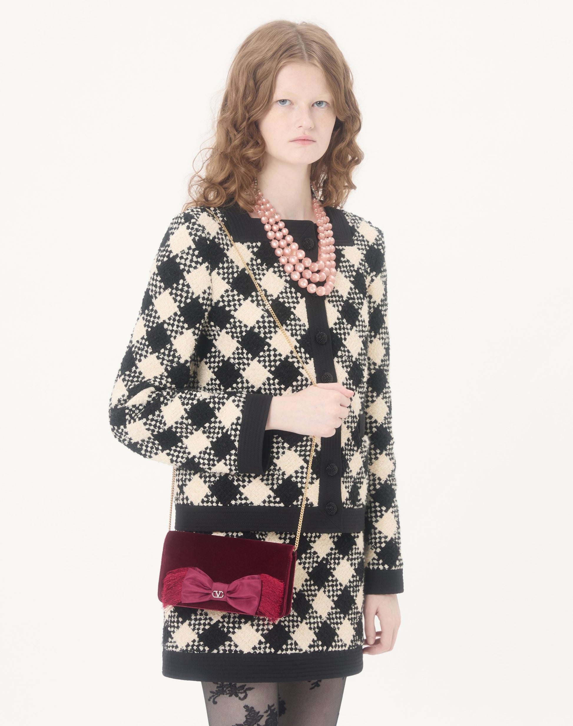 Vlogo Signature Mini Velvet Shoulder Bag