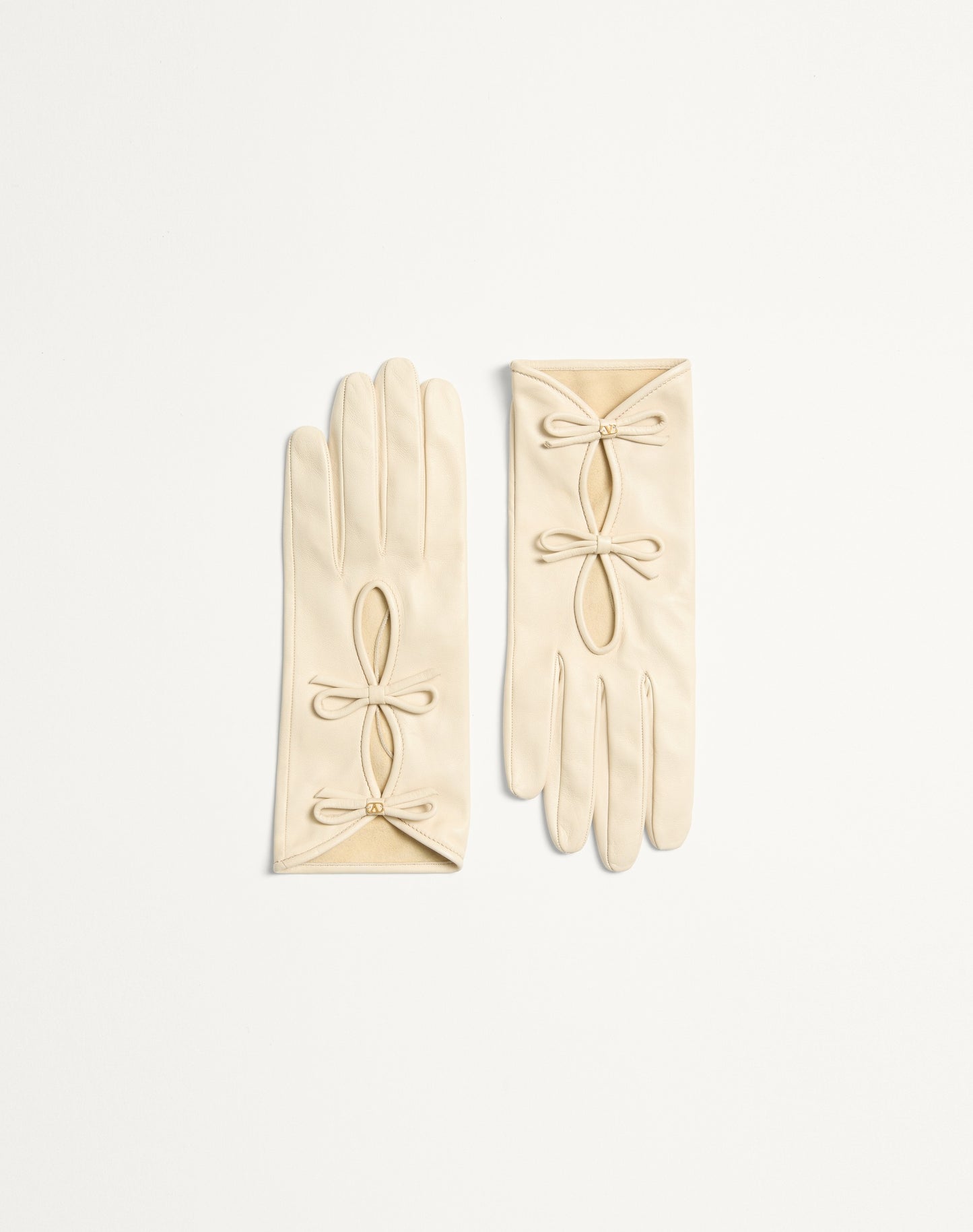 Vlogo Signature Nappa Leather Gloves With Bows
