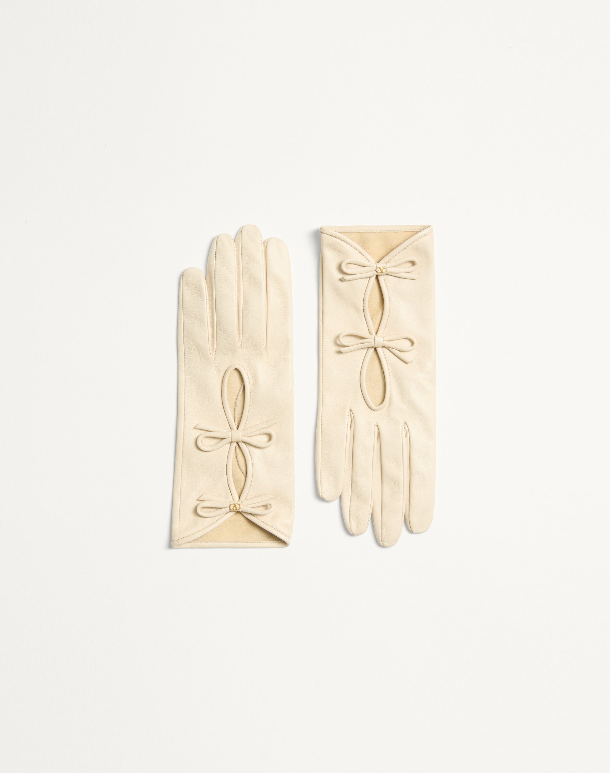 Vlogo Signature Nappa Leather Gloves With Bows