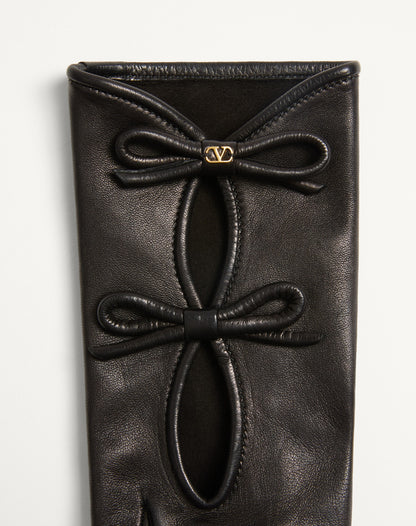 Vlogo Signature Nappa Leather Gloves With Bows