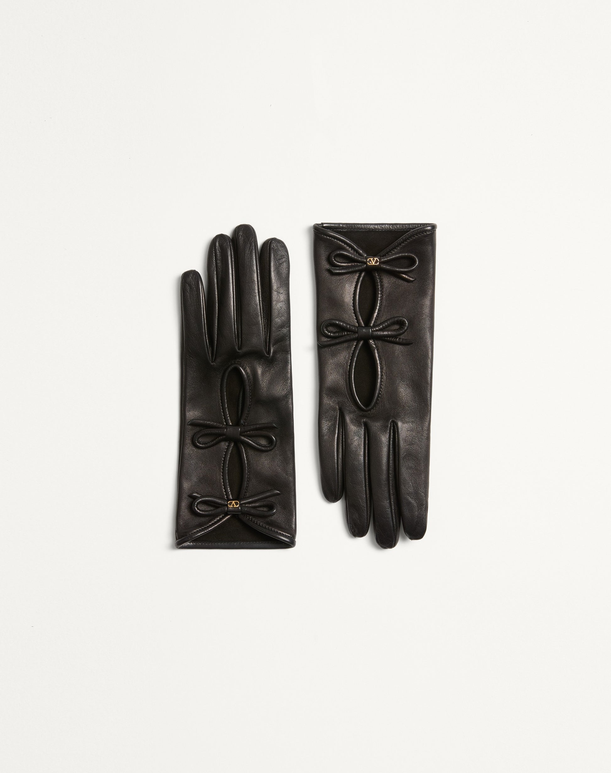 Vlogo Signature Nappa Leather Gloves With Bows