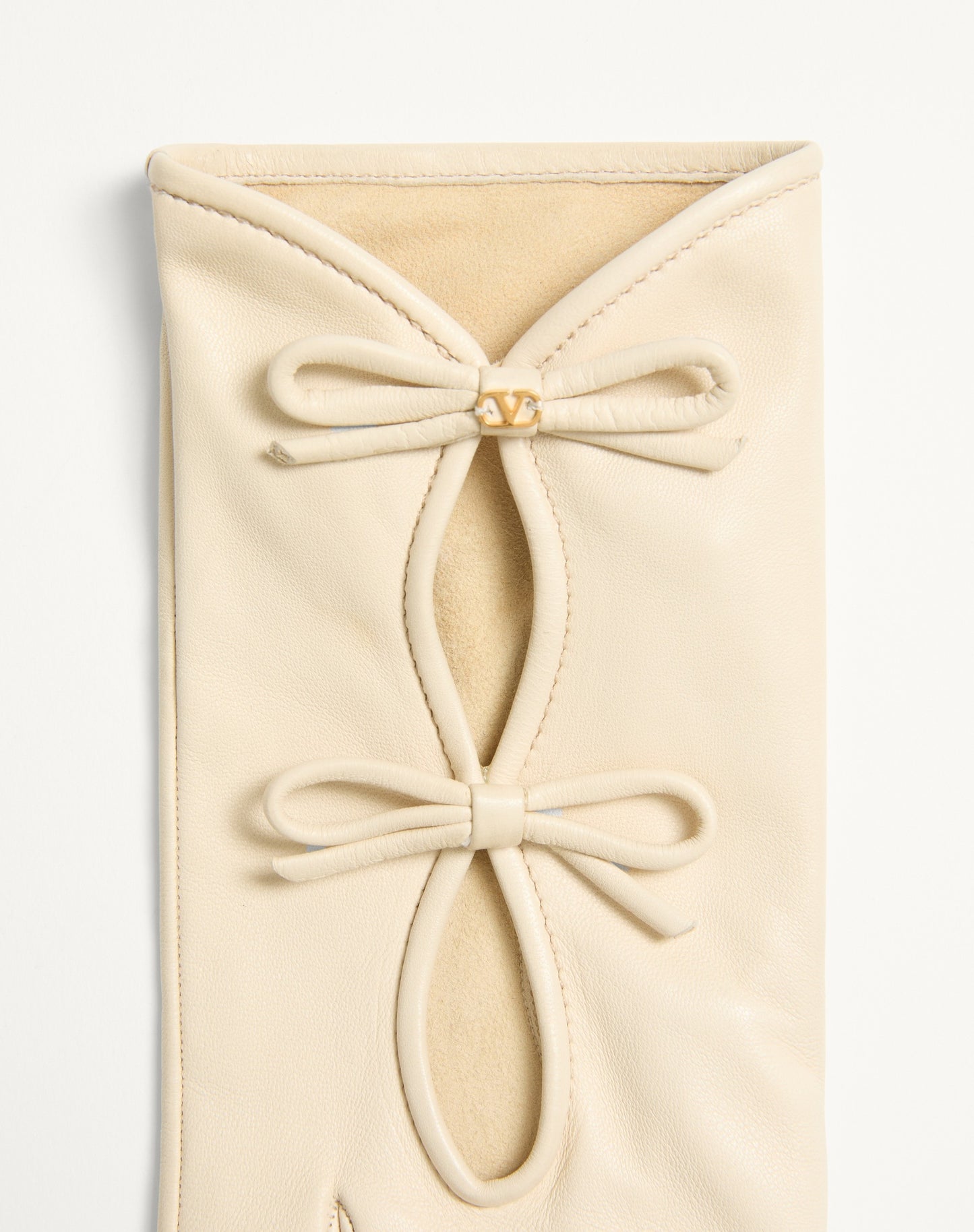 Vlogo Signature Nappa Leather Gloves With Bows