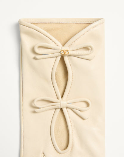 Vlogo Signature Nappa Leather Gloves With Bows