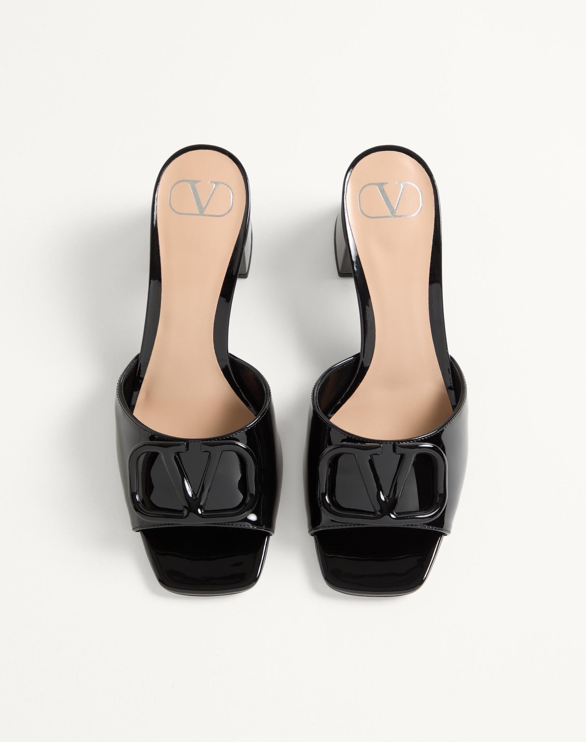 Vlogo Signature Patent Leather Slide Sandal 60mm