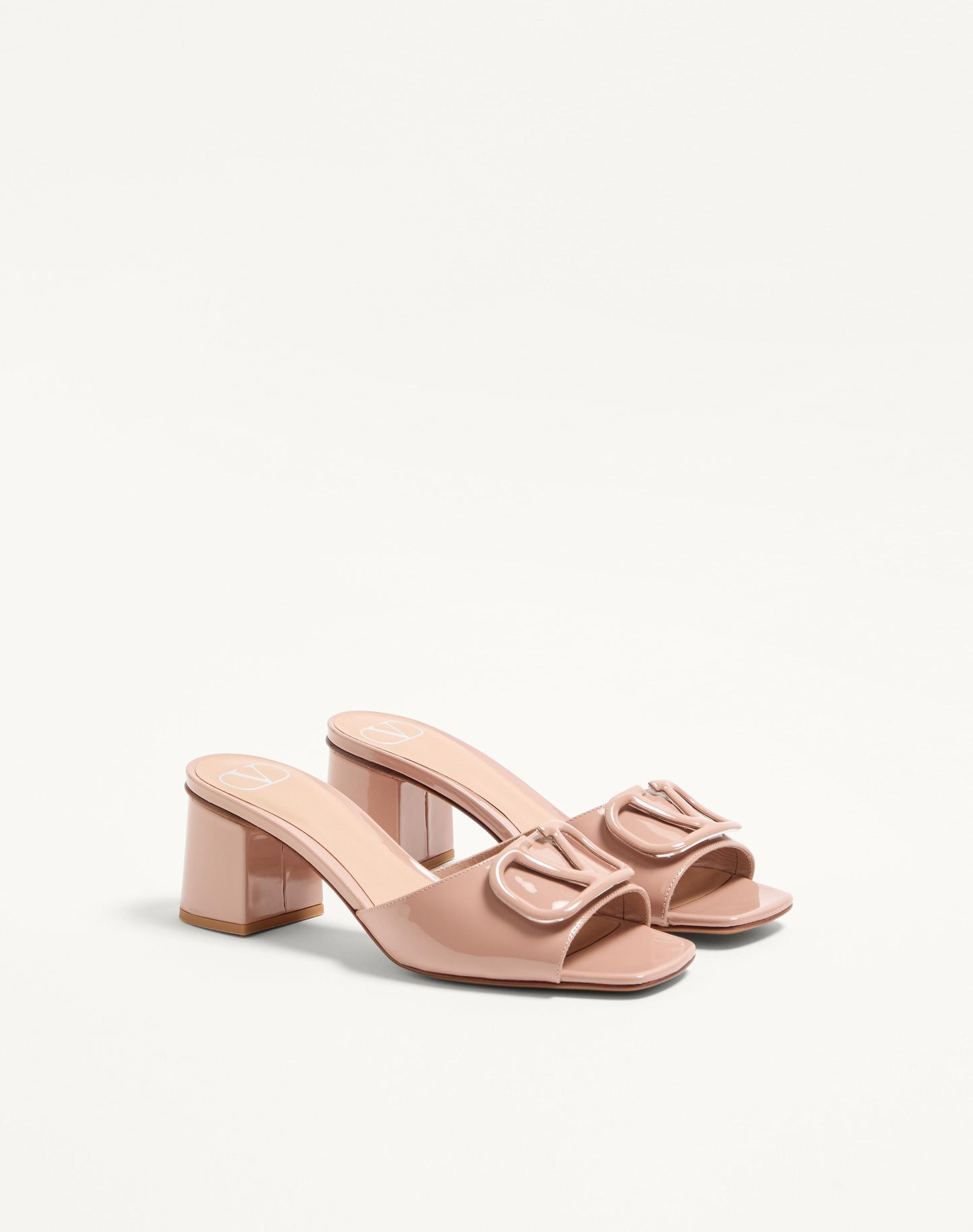Vlogo Signature Patent Leather Slide Sandal 60mm