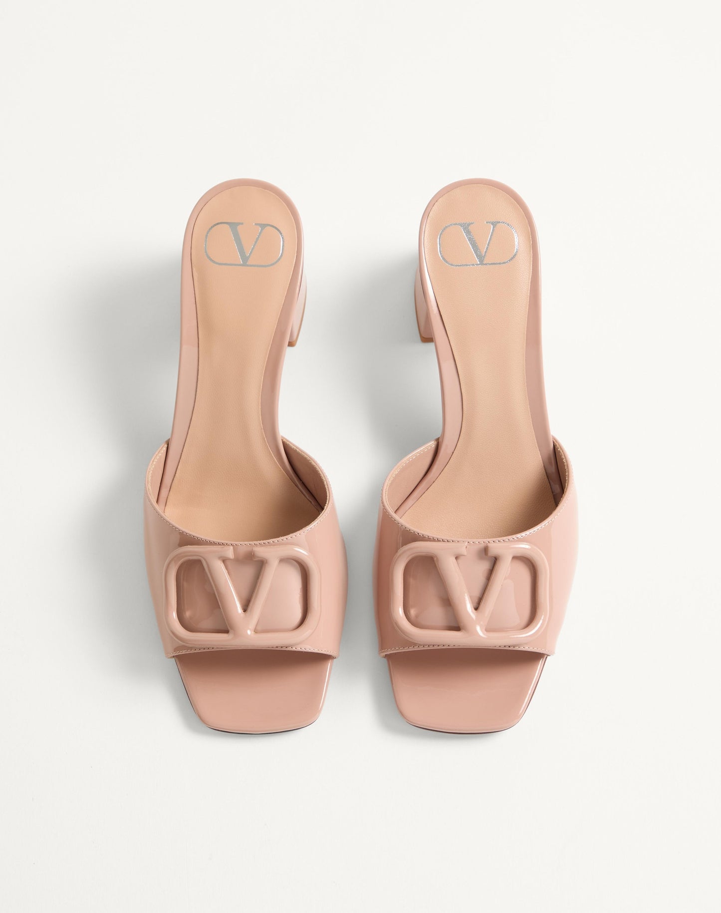Vlogo Signature Patent Leather Slide Sandal 60mm