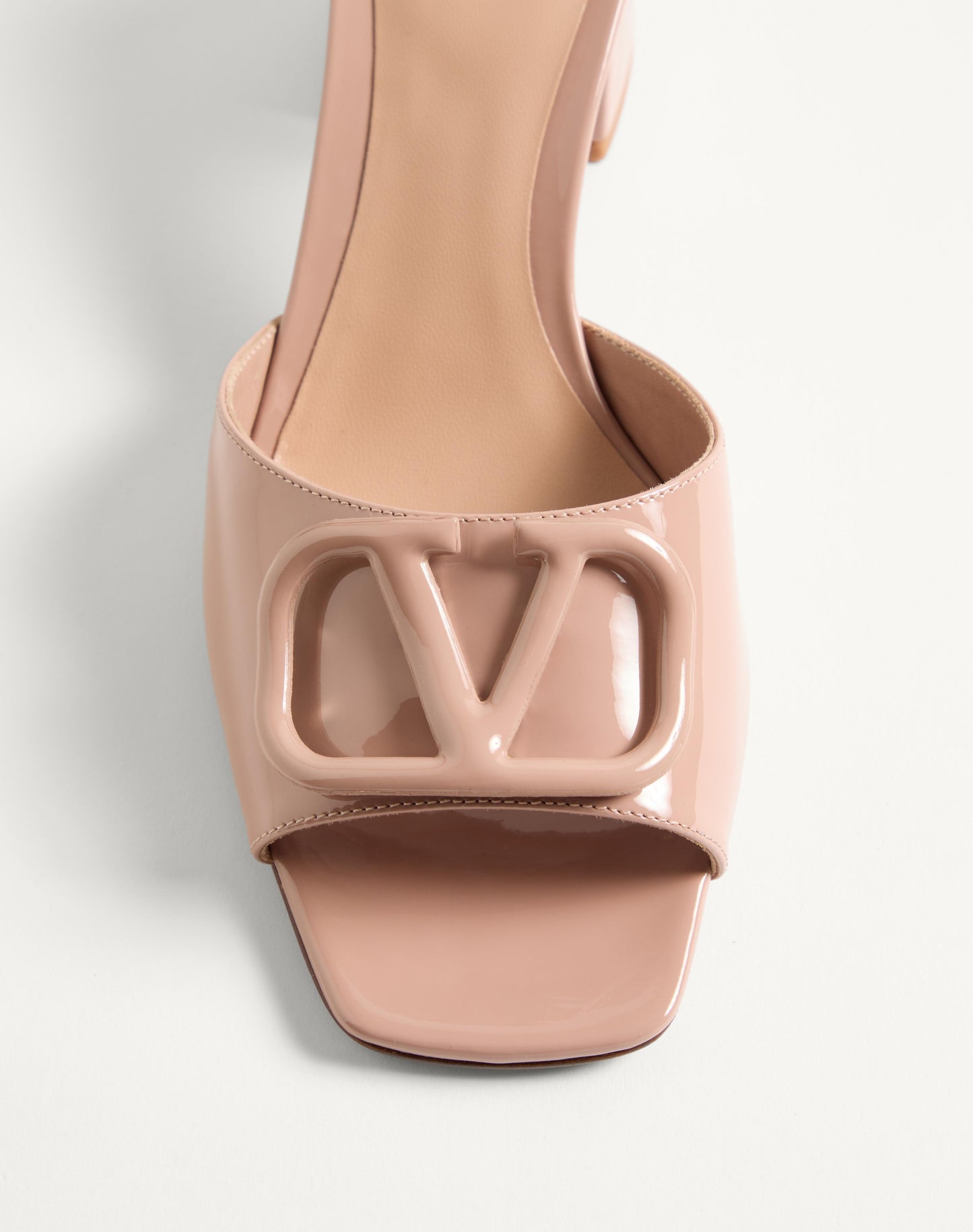 Vlogo Signature Patent Leather Slide Sandal 60mm