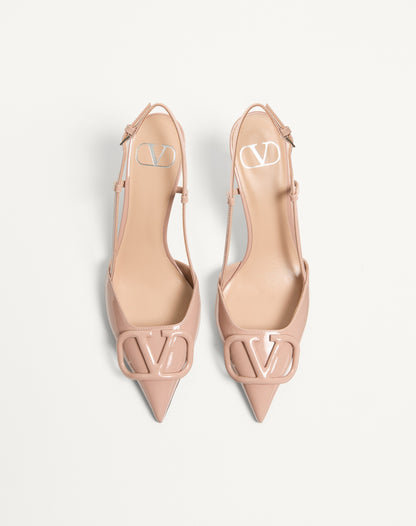 Vlogo Signature Patent Leather Slingback Pump 80mm