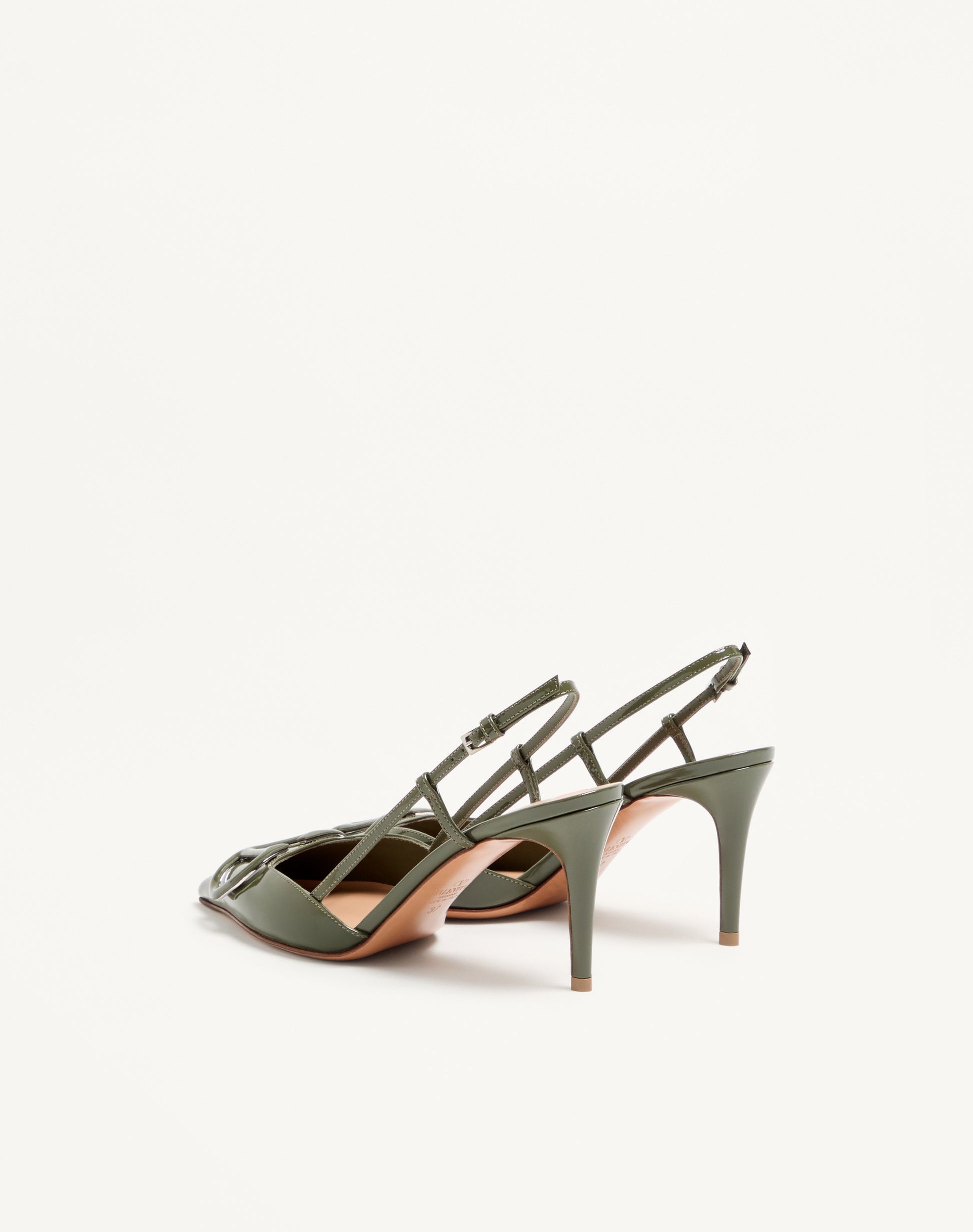 Vlogo Signature Patent Leather Slingback Pump 80mm