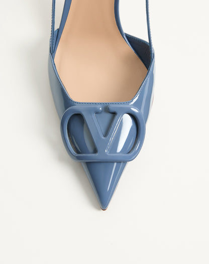 Vlogo Signature Patent Leather Slingback Pump 80mm