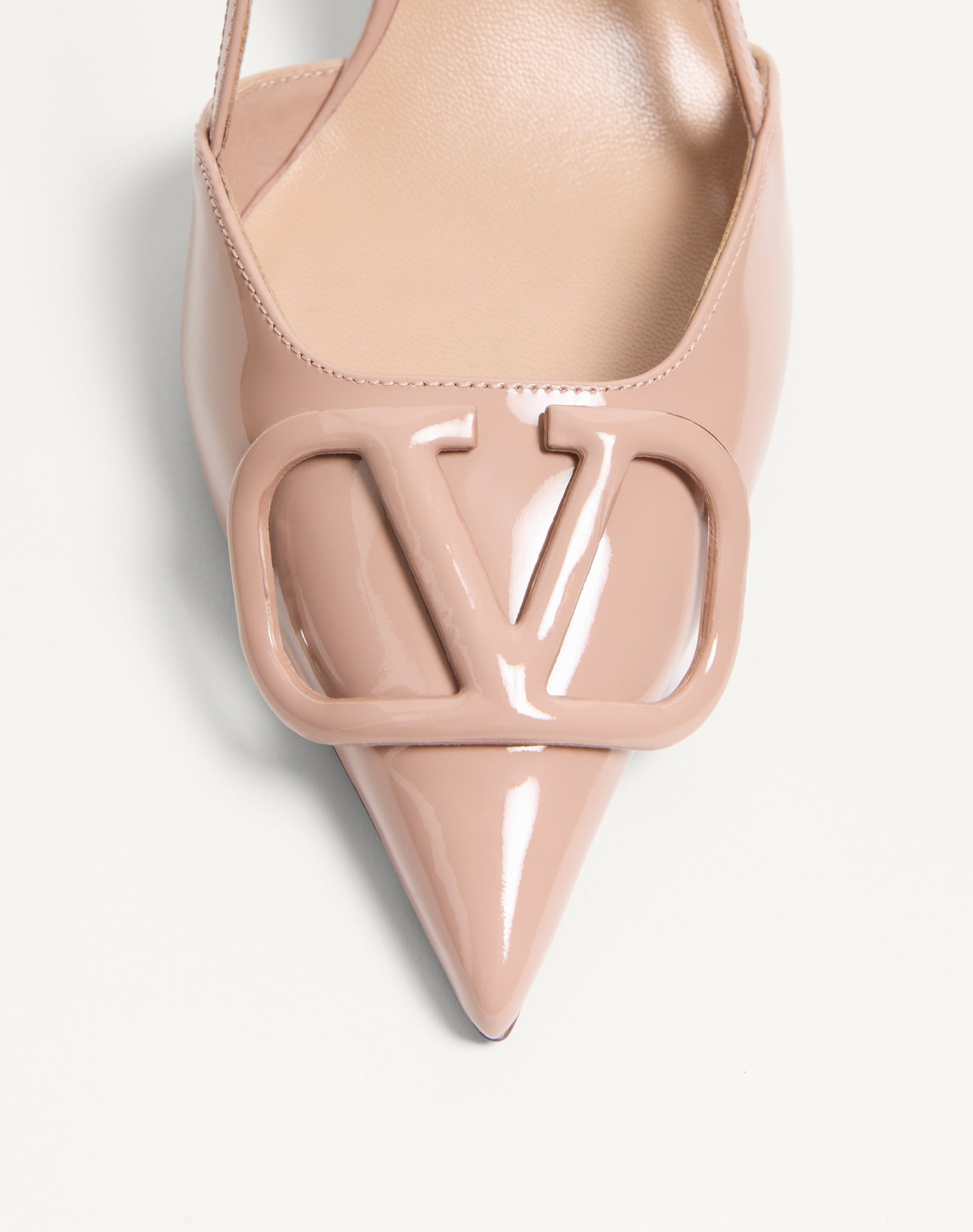 Vlogo Signature Patent Leather Slingback Pump 80mm
