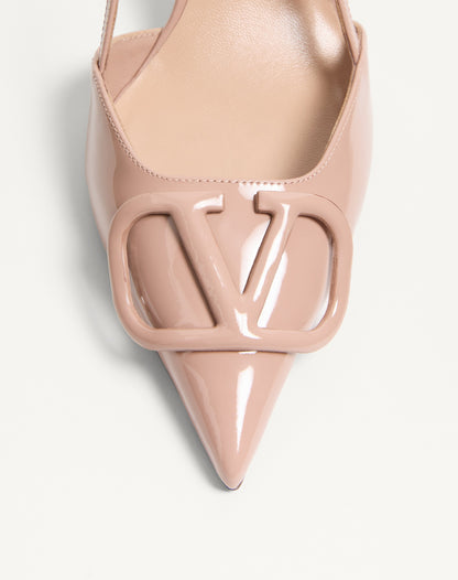 Vlogo Signature Patent Leather Slingback Pump 80mm