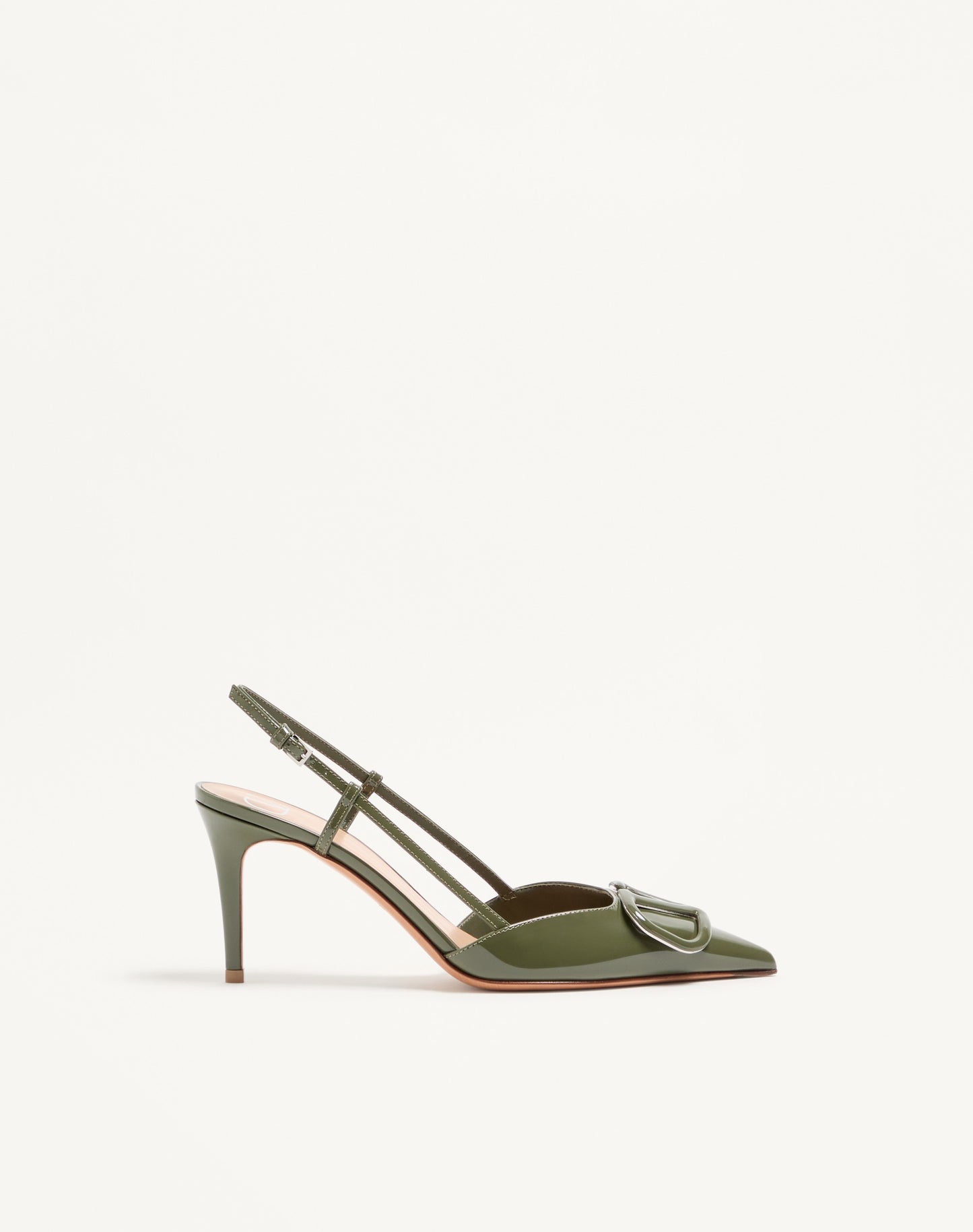 Vlogo Signature Patent Leather Slingback Pump 80mm