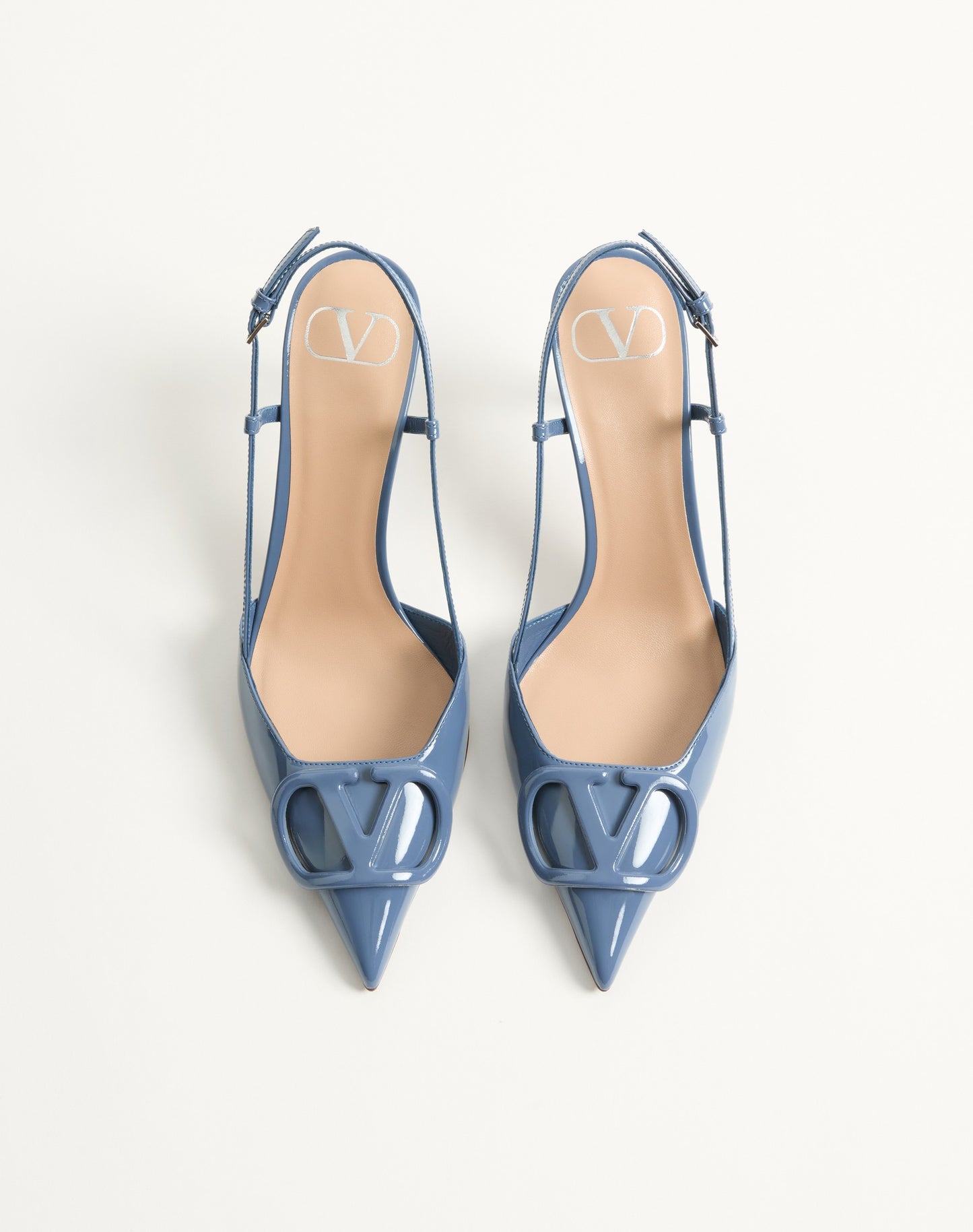 Vlogo Signature Patent Leather Slingback Pump 80mm