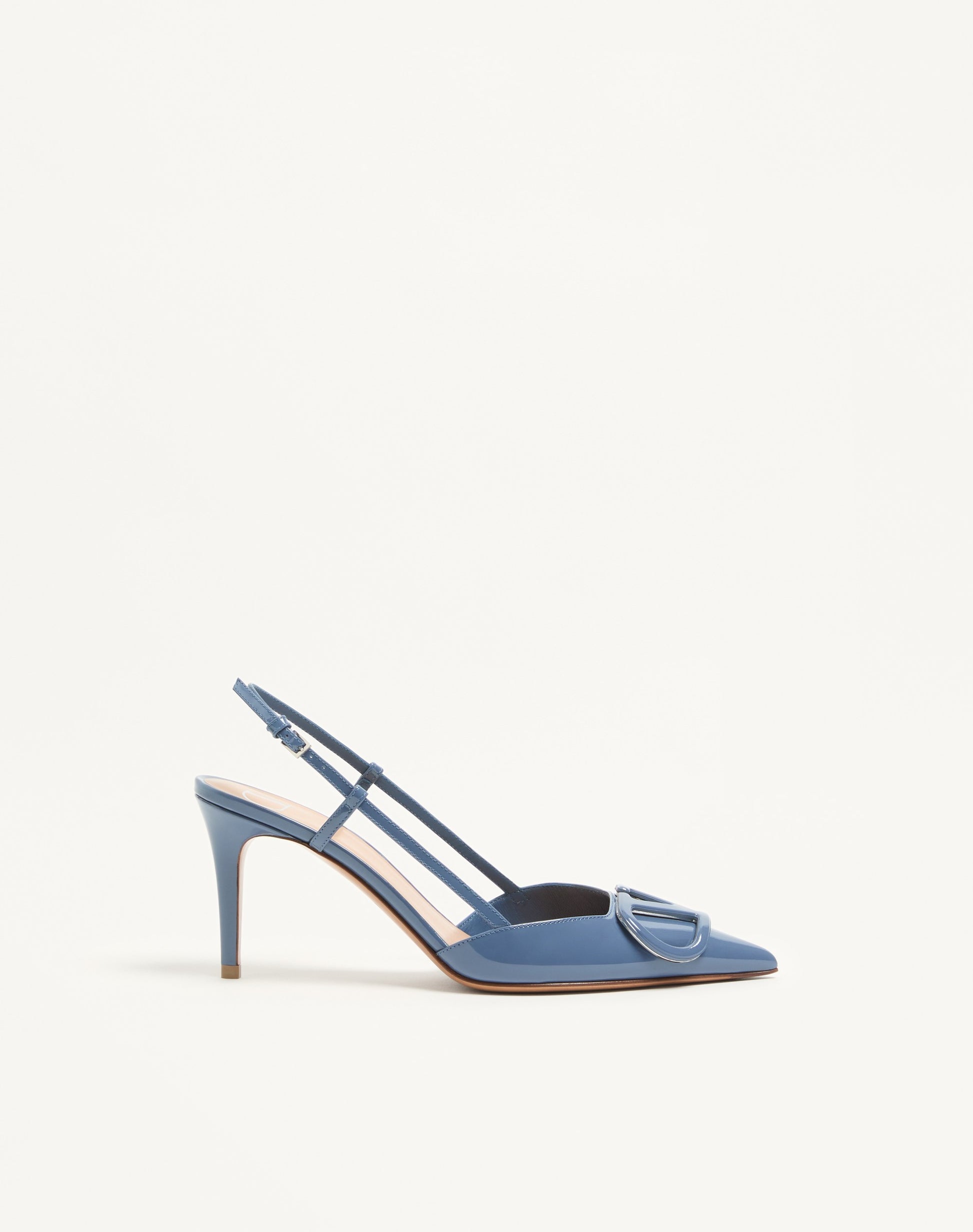 Vlogo Signature Patent Leather Slingback Pump 80mm