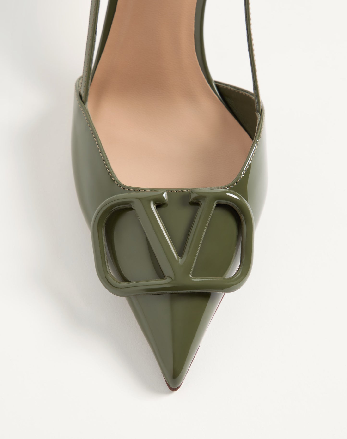 Vlogo Signature Patent Leather Slingback Pump 80mm