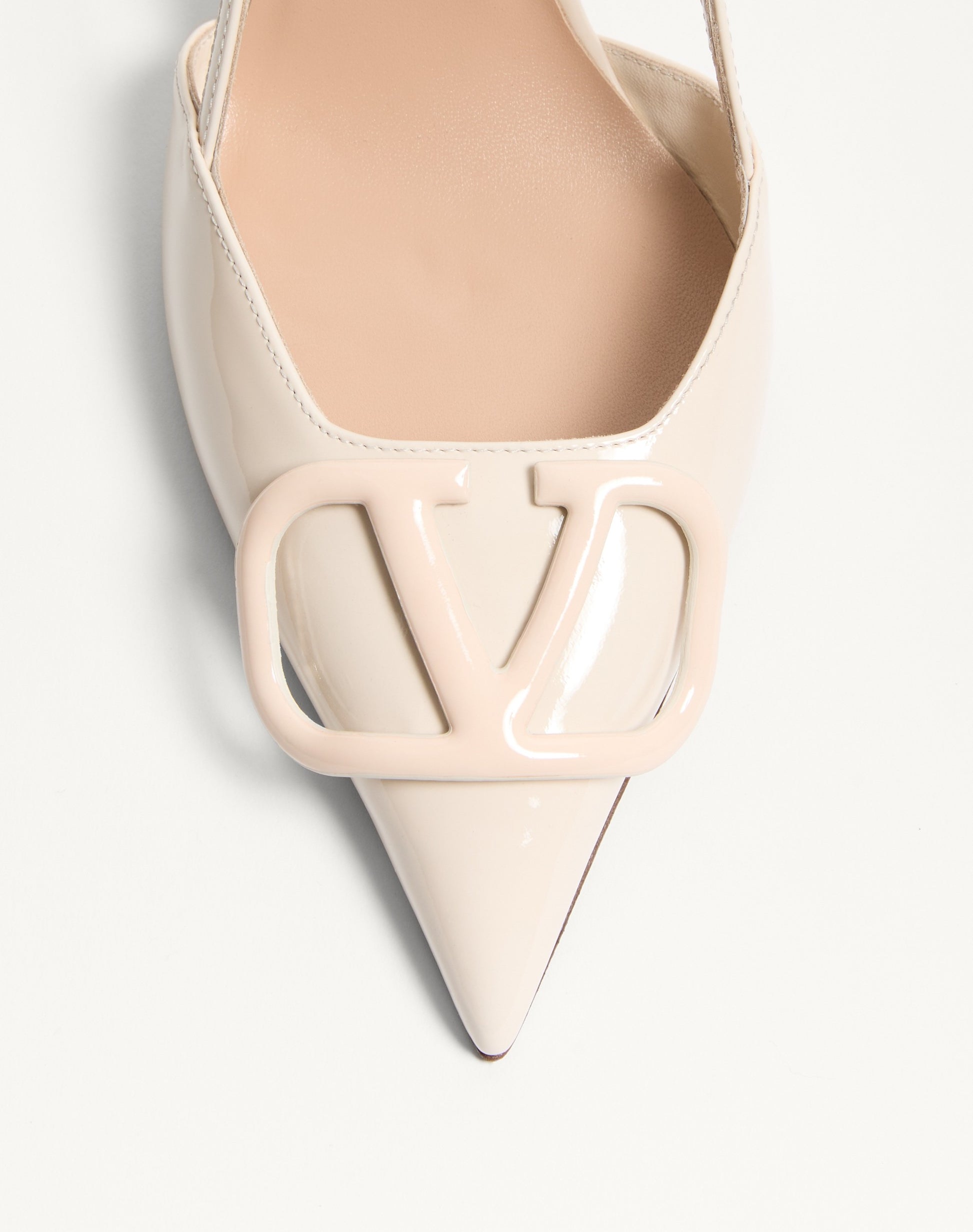 Vlogo Signature Patent Leather Slingback Pump 80mm