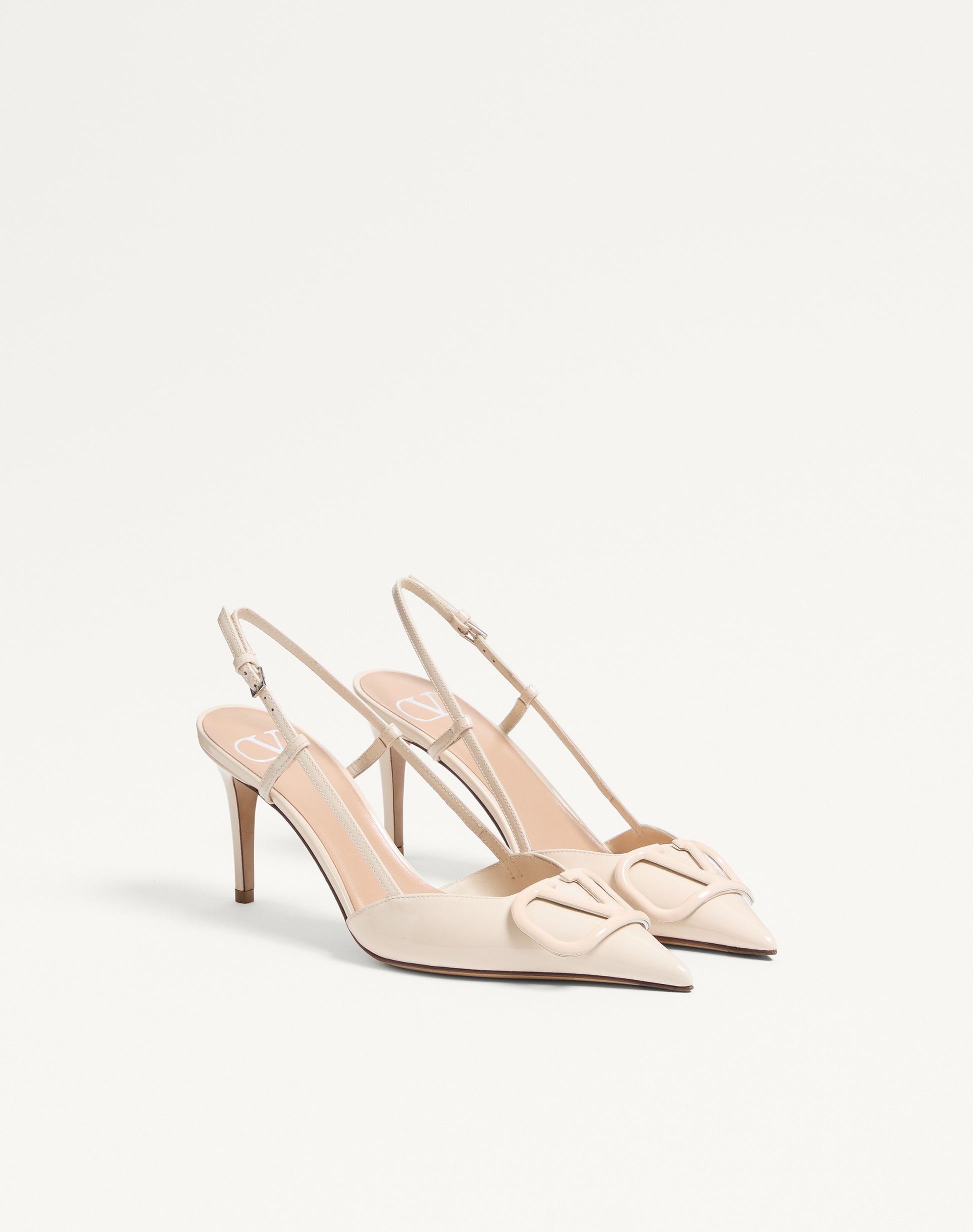 Vlogo Signature Patent Leather Slingback Pump 80mm
