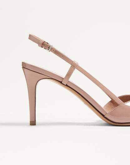 Vlogo Signature Patent Leather Slingback Pump 80mm