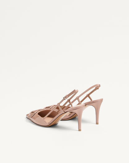 Vlogo Signature Patent Leather Slingback Pump 80mm