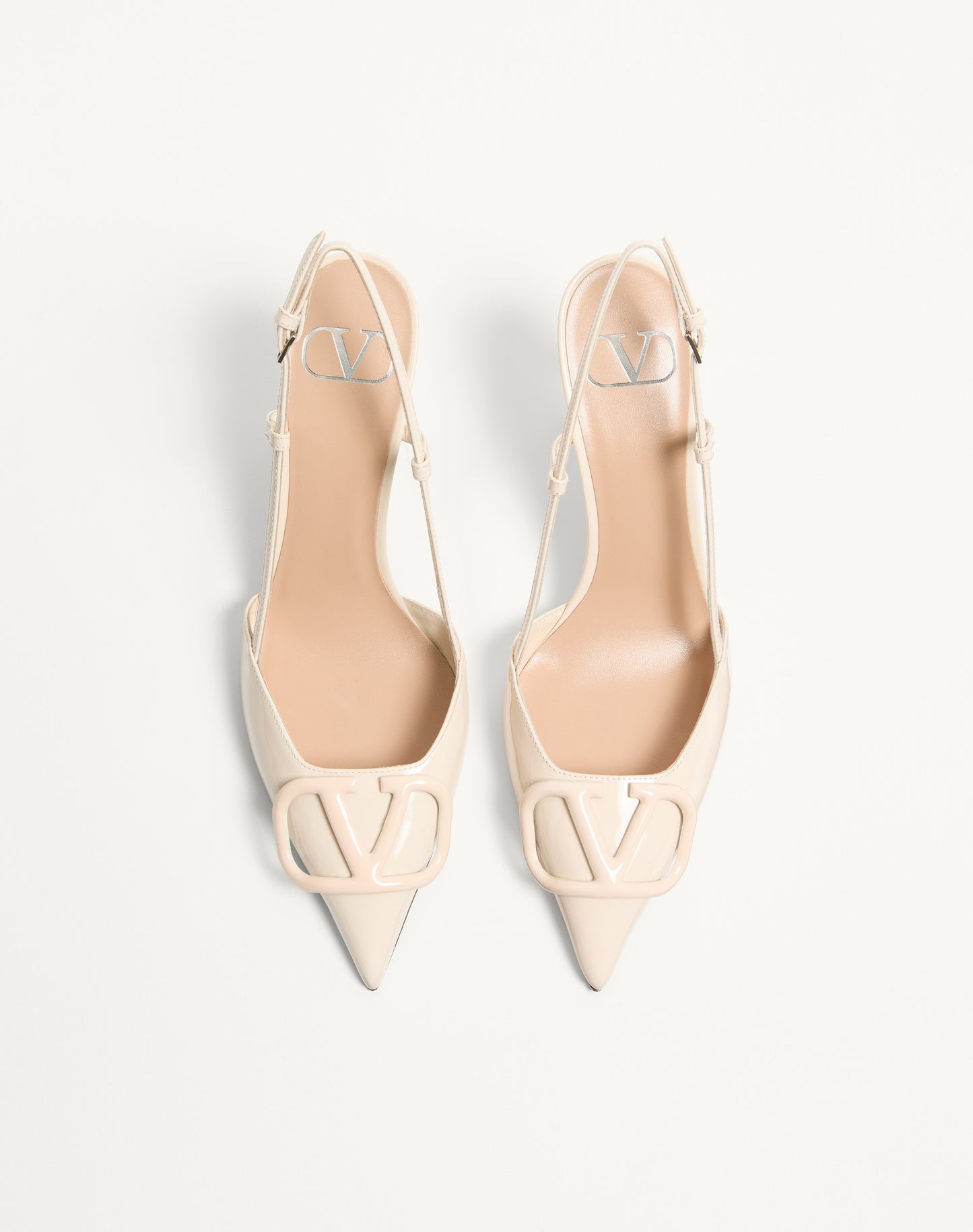 Vlogo Signature Patent Leather Slingback Pump 80mm