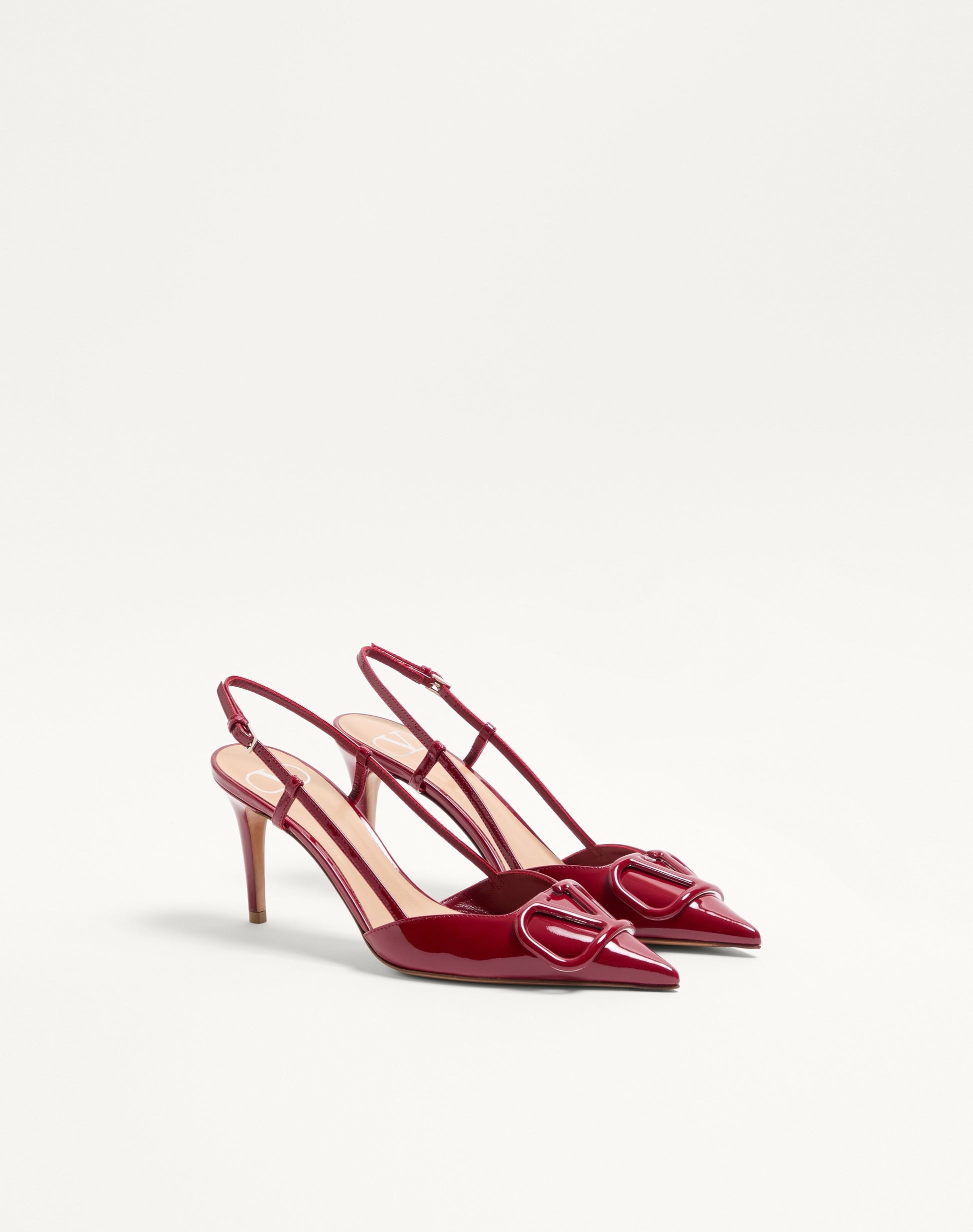 Vlogo Signature Patent Leather Slingback Pump 80mm