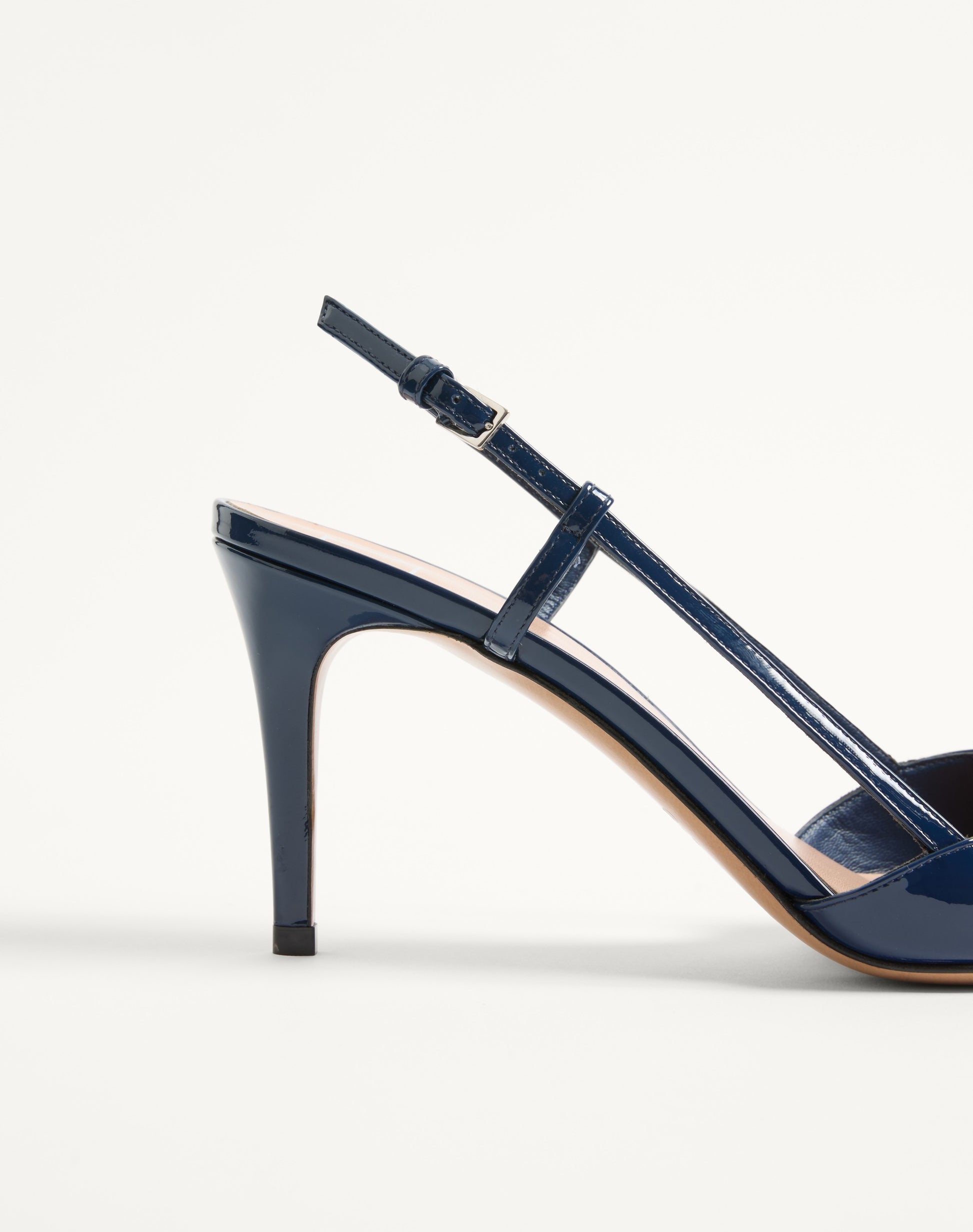 Vlogo Signature Patent Leather Slingback Pump 80mm