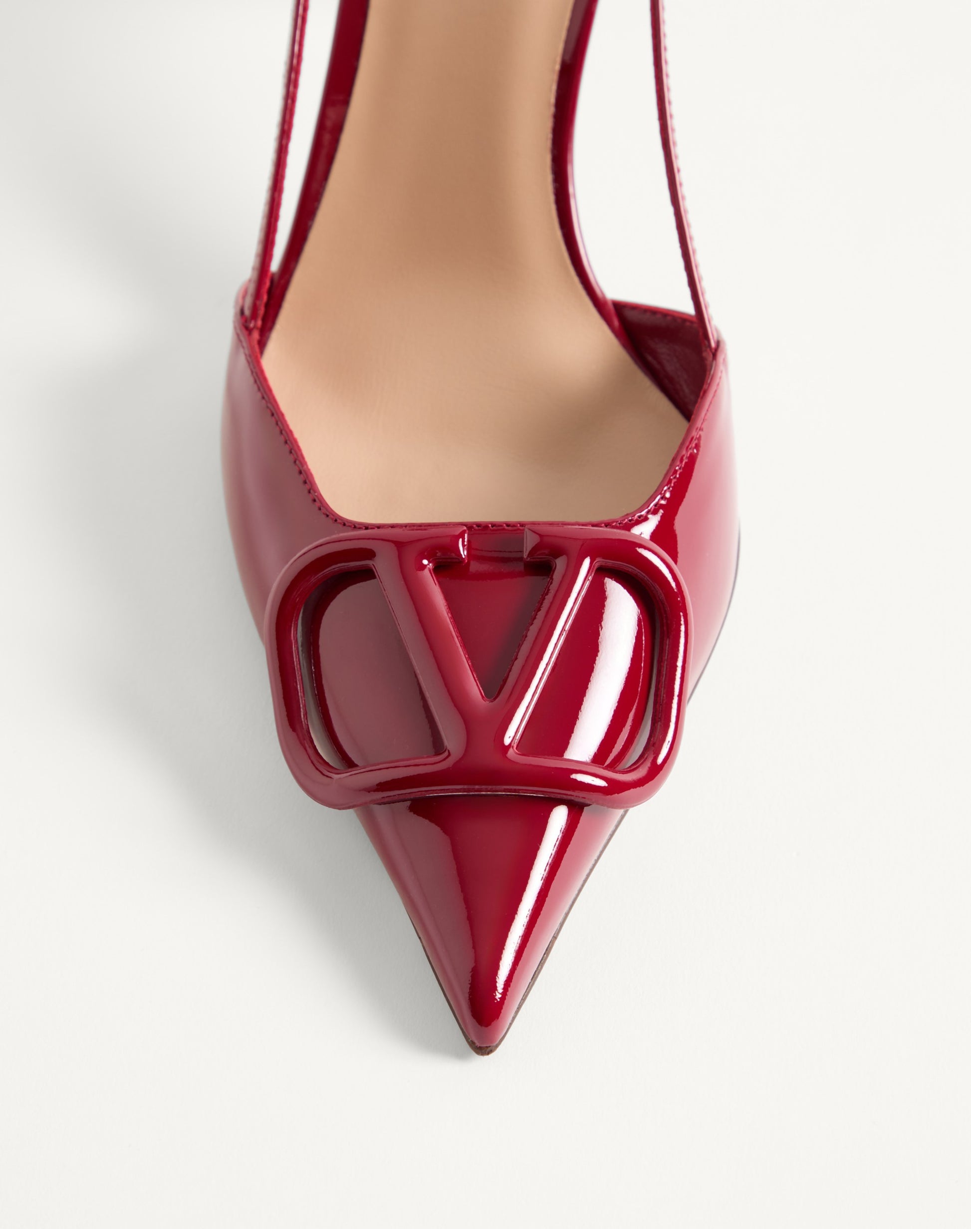 Vlogo Signature Patent Leather Slingback Pump 80mm