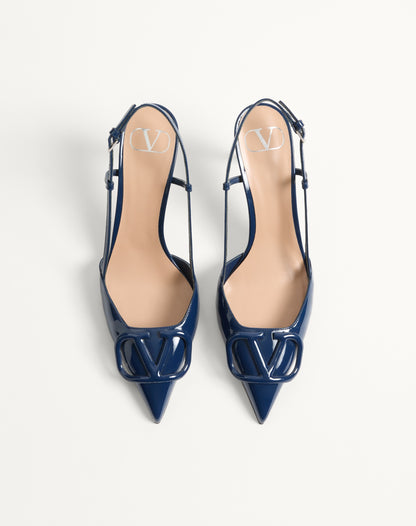 Vlogo Signature Patent Leather Slingback Pump 80mm