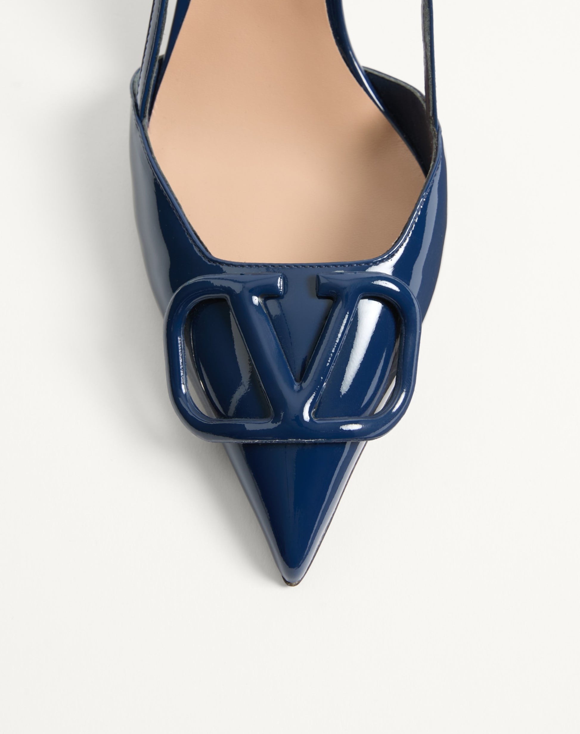 Vlogo Signature Patent Leather Slingback Pump 80mm