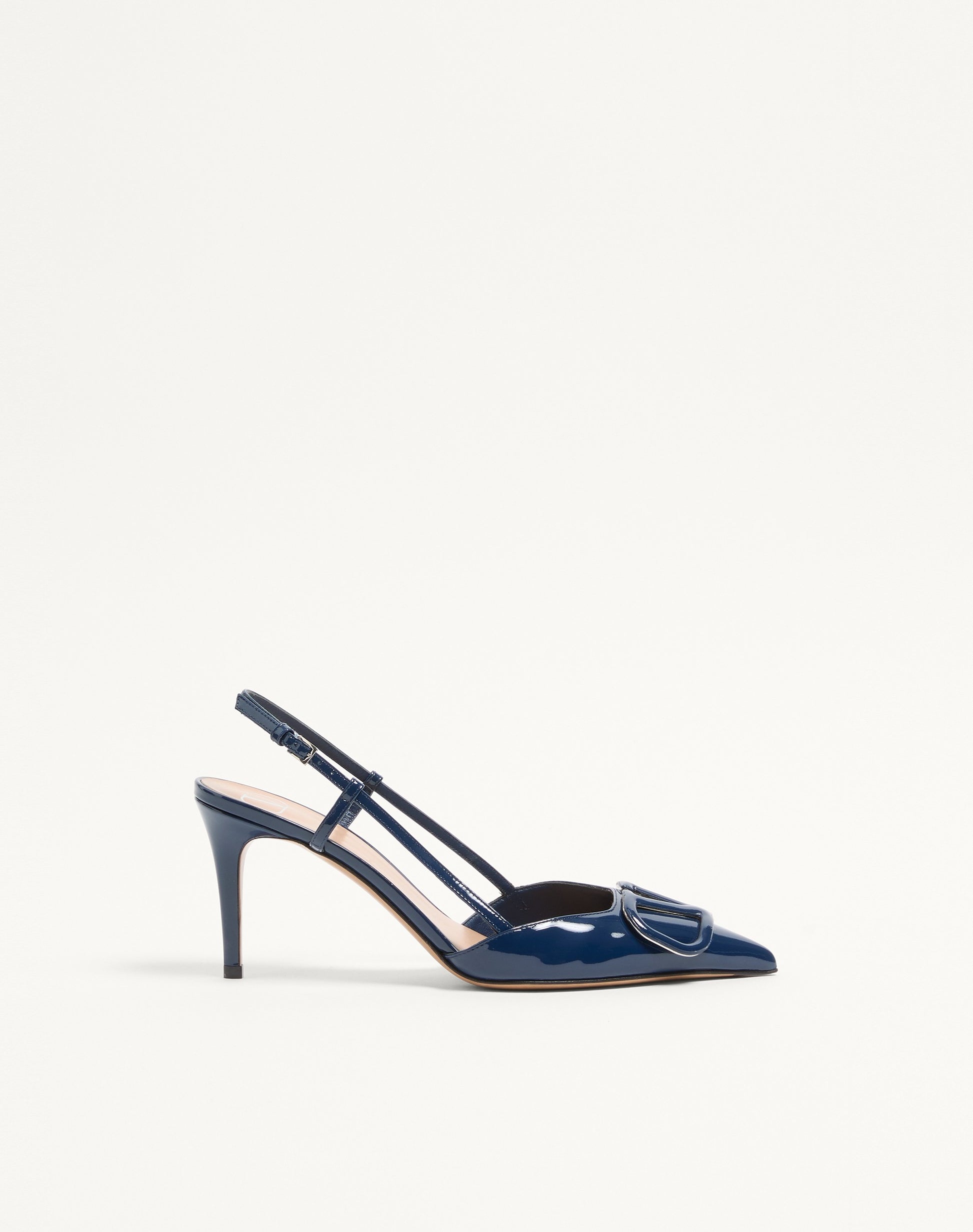 Vlogo Signature Patent Leather Slingback Pump 80mm