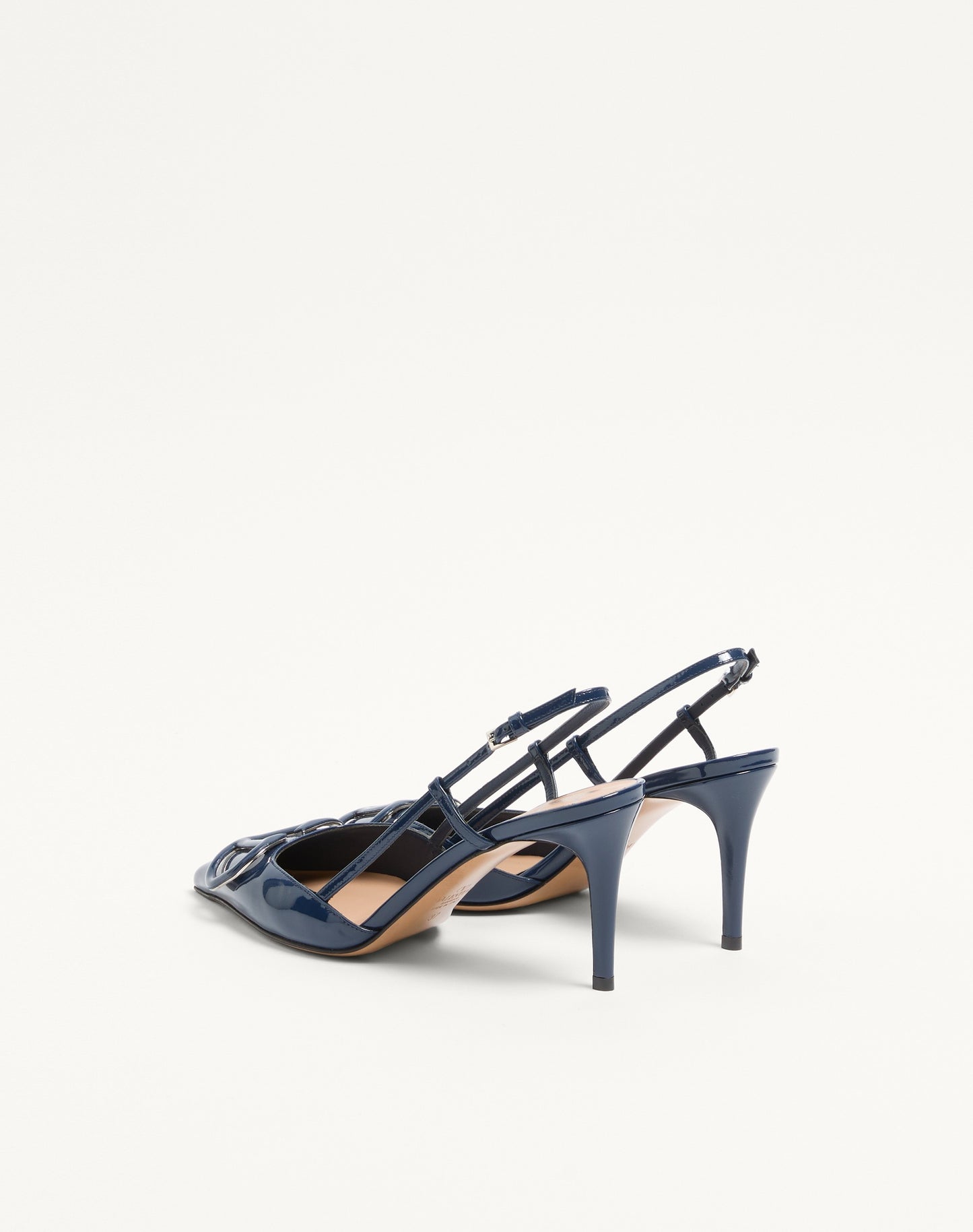 Vlogo Signature Patent Leather Slingback Pump 80mm
