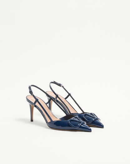 Vlogo Signature Patent Leather Slingback Pump 80mm