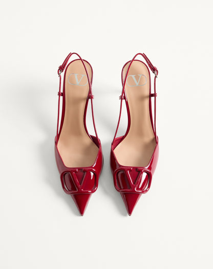 Vlogo Signature Patent Leather Slingback Pump 80mm