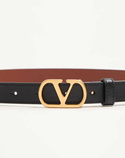 Vlogo Signature Reversible Shiny Calfskin Belt - 20mm / 1.2 In.