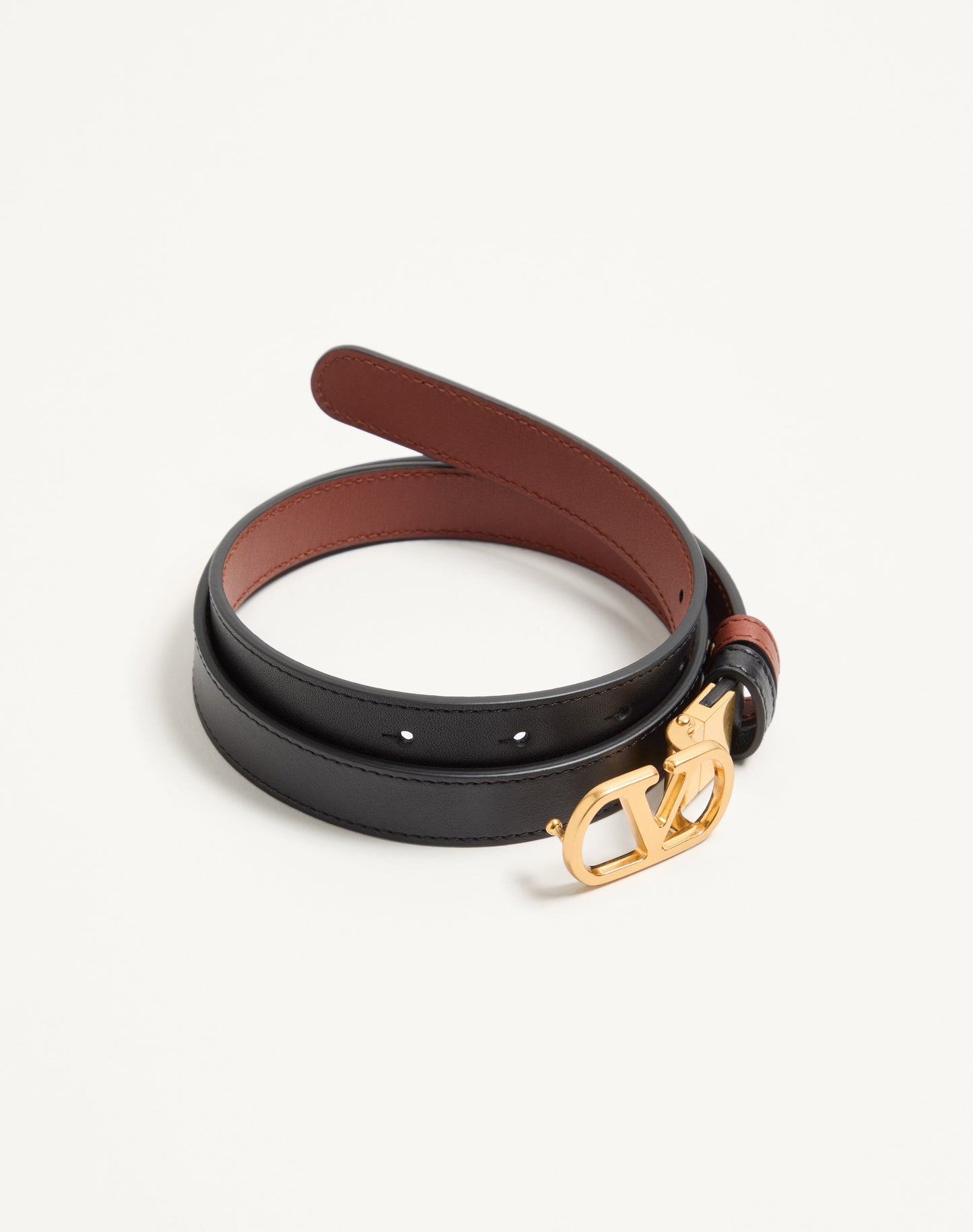 Vlogo Signature Reversible Shiny Calfskin Belt - 20mm / 1.2 In.