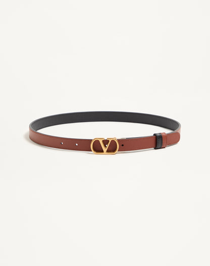 Vlogo Signature Reversible Shiny Calfskin Belt - 20mm / 1.2 In.