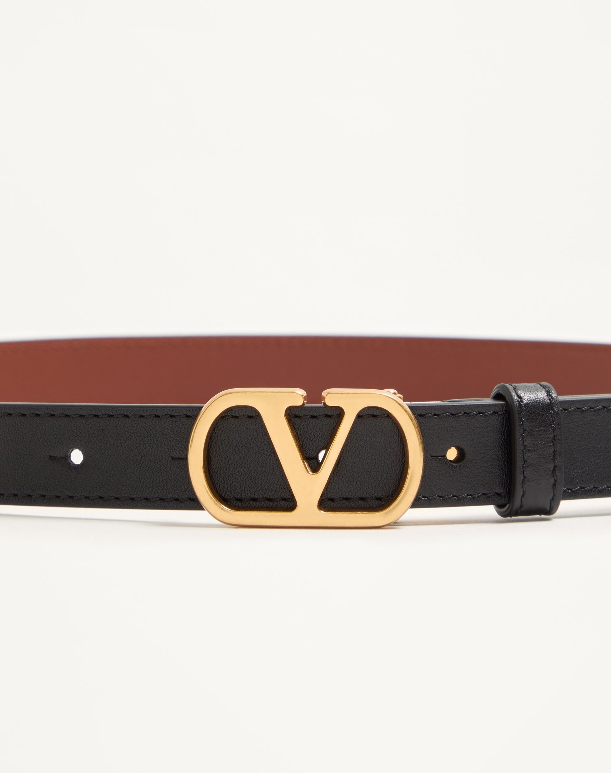 Vlogo Signature Reversible Shiny Calfskin Belt - 20mm / 1.2 In.