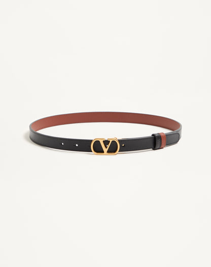Vlogo Signature Reversible Shiny Calfskin Belt - 20mm / 1.2 In.