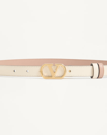 Vlogo Signature Reversible Shiny Calfskin Belt - 20mm / 1.2 In.