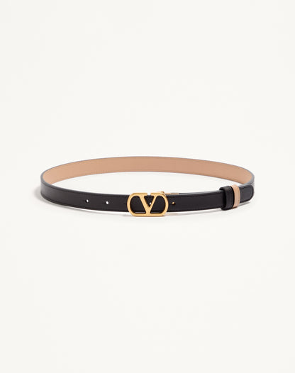 Vlogo Signature Reversible Shiny Calfskin Belt - 20mm / 1.2 In.