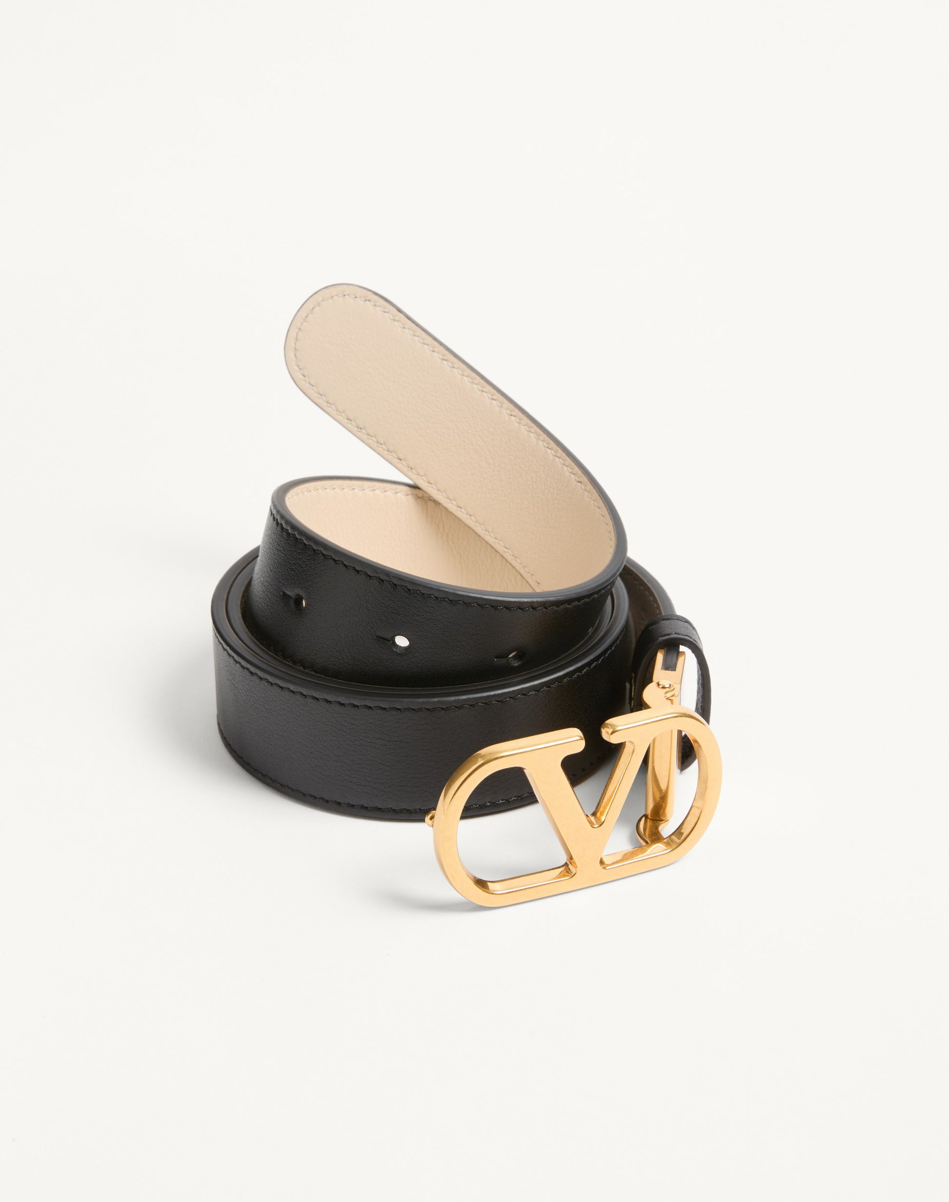 Vlogo Signature Reversible Shiny Calfskin Belt - 30mm / 1.2 In.