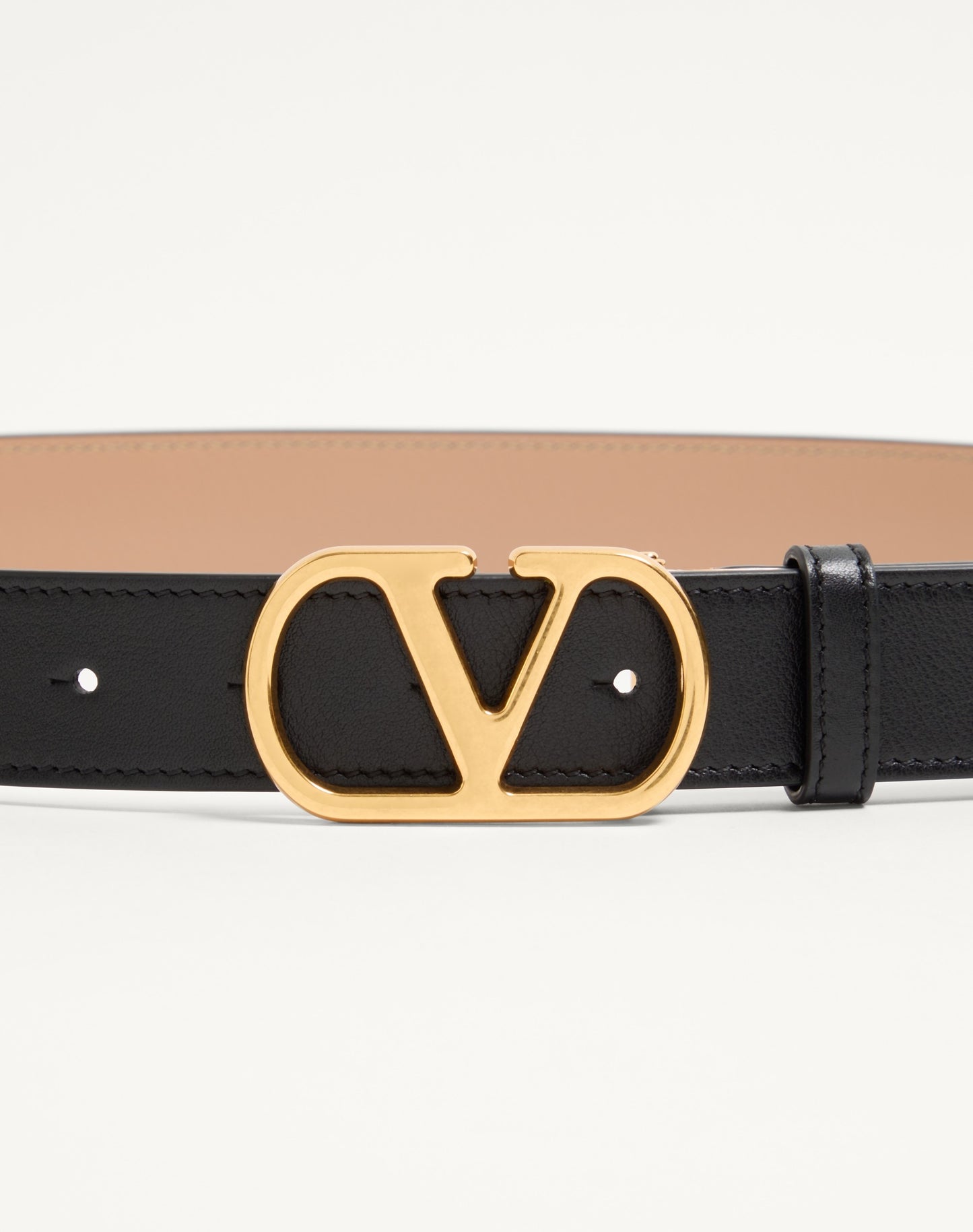 Vlogo Signature Reversible Shiny Calfskin Belt - 30mm / 1.2 In.