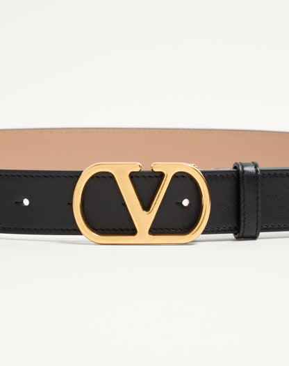 Vlogo Signature Reversible Shiny Calfskin Belt - 30mm / 1.2 In.