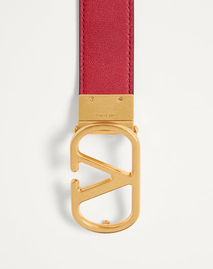 Vlogo Signature Reversible Shiny Calfskin Belt - 30mm / 1.2 In.